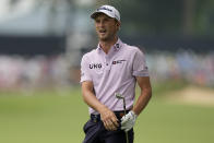 Will Zalatoris watches his shot on the third hole during the second round of the PGA Championship golf tournament at Southern Hills Country Club, Friday, May 20, 2022, in Tulsa, Okla. (AP Photo/Eric Gay)