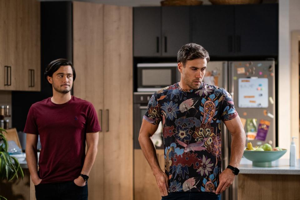 embargo 14022022 david tanaka and aaron brennan in neighbours