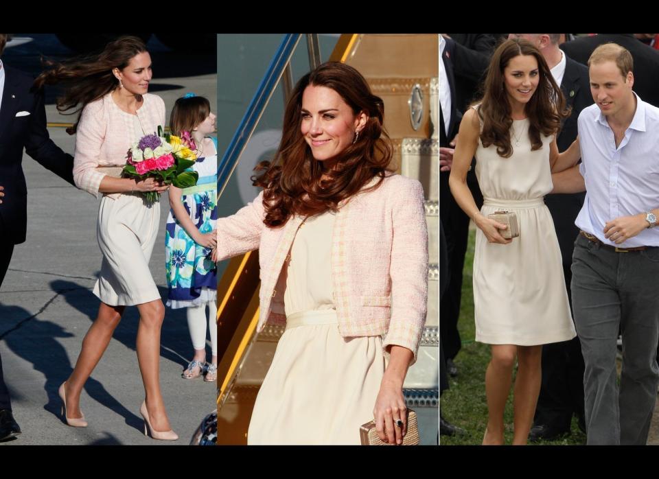 Dress by Joseph and Natalie Clutch by LK Bennett. (AP photos)