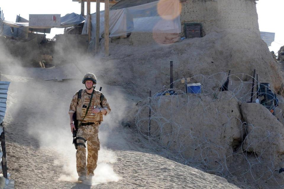 Harry on patrol in Helmand province in 2008 (AP)