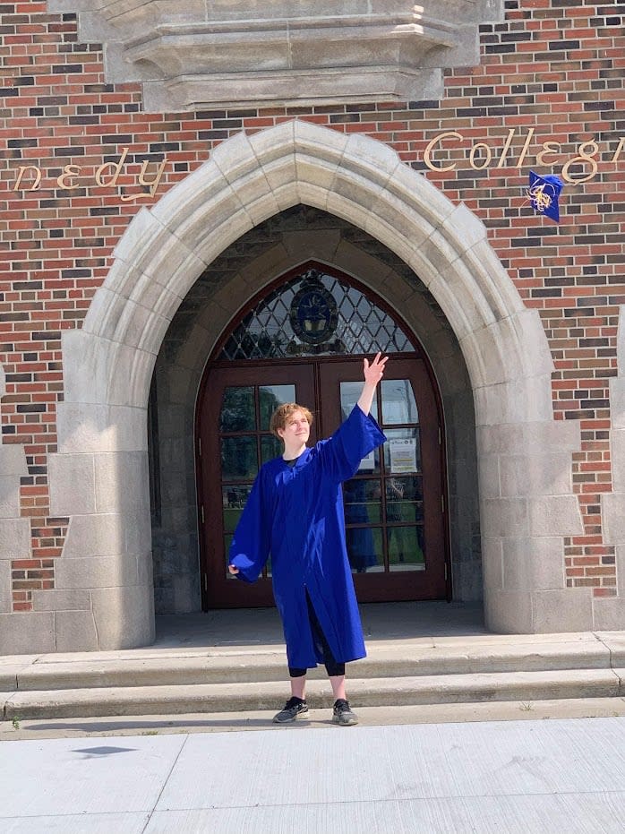 A picture of Ashtyn after he graduated Grade 12 at Honourable W.C. Kennedy Collegiate Institute in Windsor, Ont.