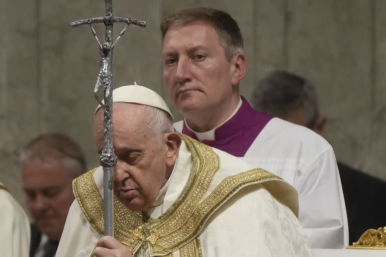 Francisco, en la misa en la Basílica de San Pedro. (AP/Gregorio Borgia)