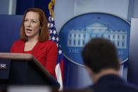 White House press secretary Jen Psaki speaks during a press briefing at the White House, Tuesday, March 2, 2021, in Washington. (AP Photo/Evan Vucci)