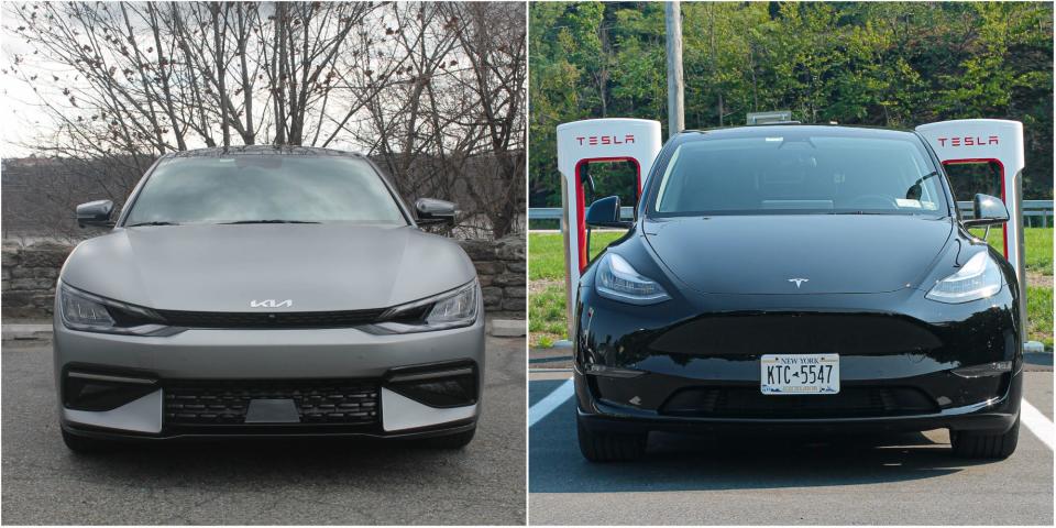 The Kia EV6 and Tesla Model Y.