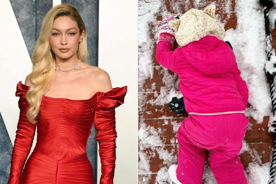 <p>Jon Kopaloff/Getty for Vanity Fair; Gigi Hadid/Instagram</p> Gigi Hadid, daughter Khai.