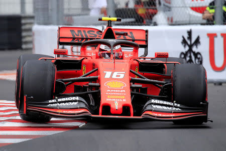 Formula One F1 - Monaco Grand Prix - Circuit de Monaco, Monte Carlo, Monaco - May 23, 2019 Ferrari's Charles Leclerc during practice REUTERS/Gonzalo Fuentes