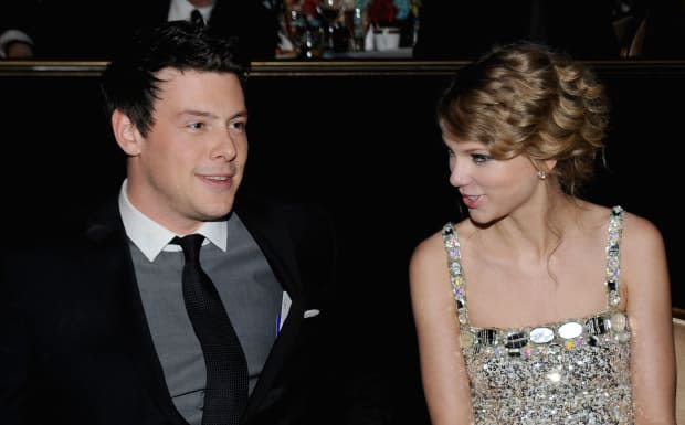 <p> Taylor Swift chats with rumored then-beau <strong><a href="https://parade.com/132916/shawnamalcom/cory-monteith-love-marriage/" rel="nofollow noopener" target="_blank" data-ylk="slk:Cory Monteith;elm:context_link;itc:0;sec:content-canvas" class="link ">Cory Monteith</a></strong> at the <a href="https://parade.com/entertainment/grammys-2023" rel="nofollow noopener" target="_blank" data-ylk="slk:Grammys;elm:context_link;itc:0;sec:content-canvas" class="link ">Grammys</a> Salute to Icons event on Jan. 30, 2010. The <em><a href="https://parade.com/tag/glee" rel="nofollow noopener" target="_blank" data-ylk="slk:Glee;elm:context_link;itc:0;sec:content-canvas" class="link ">Glee</a></em> star <a href="https://parade.com/54973/shawnamalcom/cory-monteith-a-reporter-remembers-his-revealing-interview-on-addiction-struggle/" rel="nofollow noopener" target="_blank" data-ylk="slk:passed away;elm:context_link;itc:0;sec:content-canvas" class="link ">passed away</a> from an overdose on July 13, 2013.</p><p>Larry Busacca/Getty Images for NARAS</p>