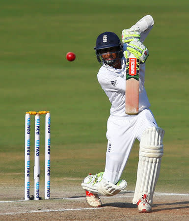 England's Haseeb Hameed plays a shot. India v England - Second Test cricket match - Dr. Y.S. Rajasekhara Reddy ACA-VDCA Cricket Stadium, Visakhapatnam, India - 20/11/16. REUTERS/Danish Siddiqui