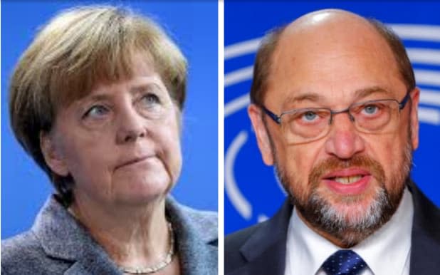 Angela Merkel and Martin Shulz