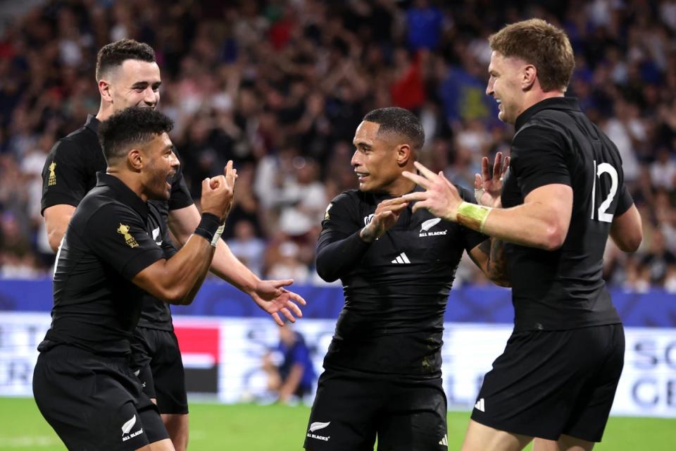 New Zealand have scored 36 tries across their last three Rugby World Cup matches (Getty Images)