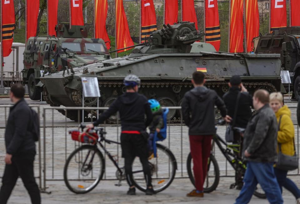 Opening to visitors on May 1, the exhibition will run alongside Moscow’s Red Square Victory Day Parade on May 9 in commemoration of Russia’s victory against the Nazis. (EPA)