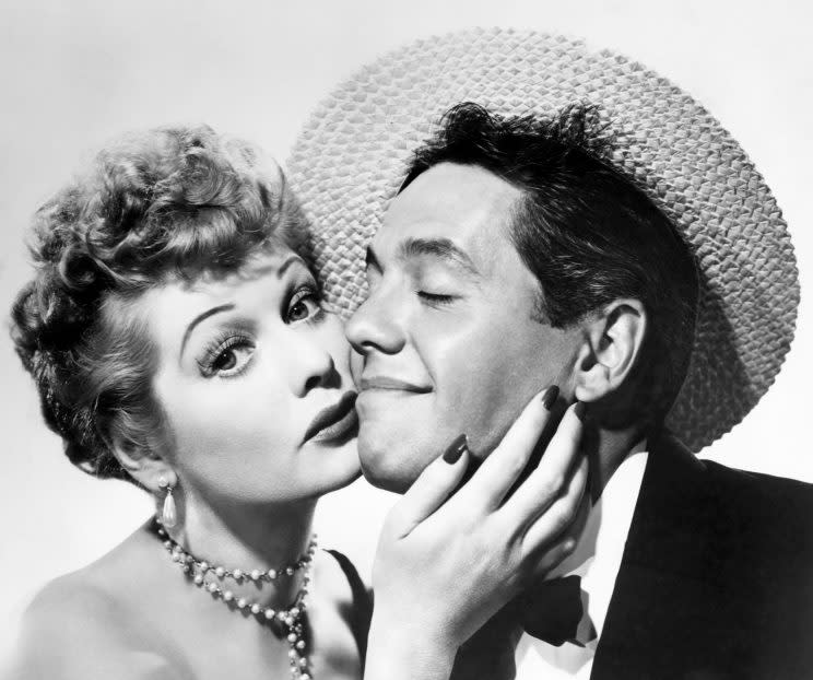 Lucille Ball and Desi Arnaz as Lucy and Ricky on 
