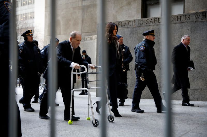 Film producer Harvey Weinstein arrives at New York Criminal Court for his sexual assault trial in New York