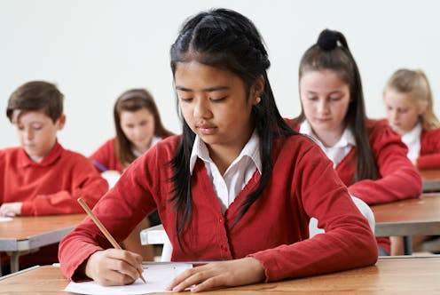   <span class="attribution"><a class="link " href="https://www.shutterstock.com/image-photo/female-pupil-desk-taking-school-exam-541632589" rel="nofollow noopener" target="_blank" data-ylk="slk:SpeedKingz/Shutterstock;elm:context_link;itc:0;sec:content-canvas">SpeedKingz/Shutterstock</a></span>