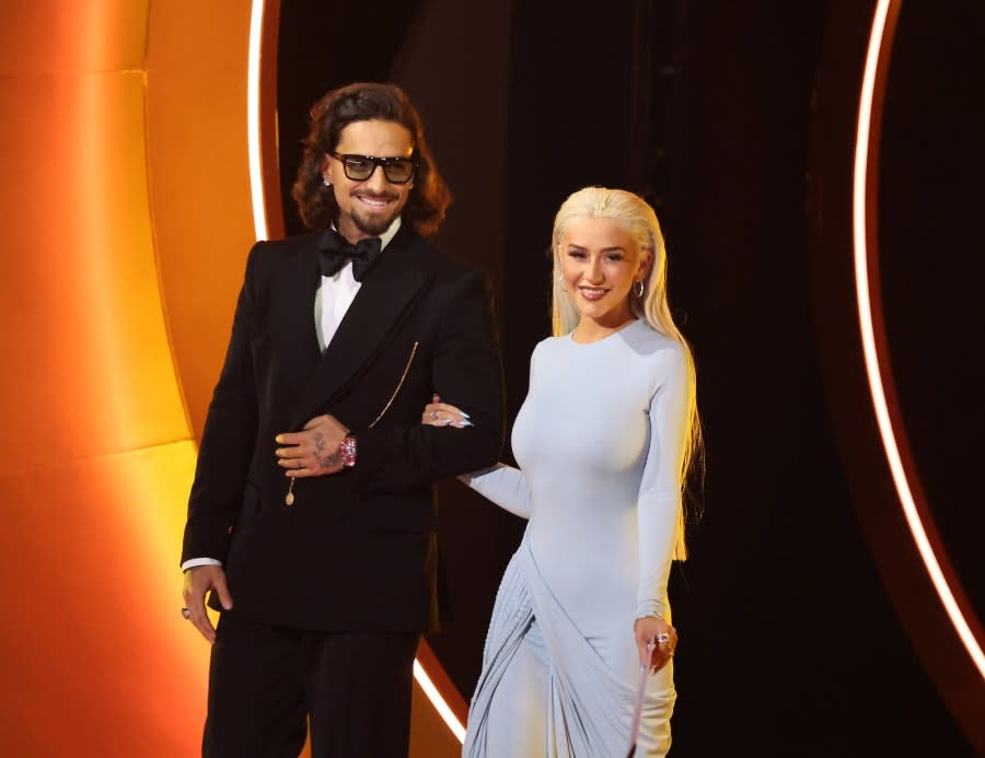 Christina Aguilera Stuns as She Links Arms With Maluma While Presenting at 2024 Grammys