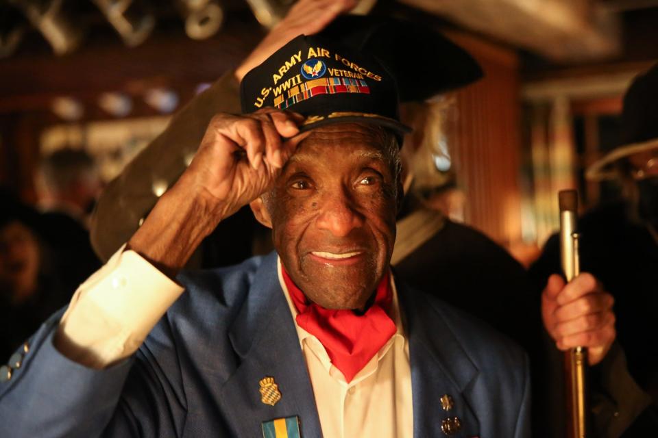 Brig. Gen. Enoch Woodhouse, shown during a 95th birthday celebration in January 2022.