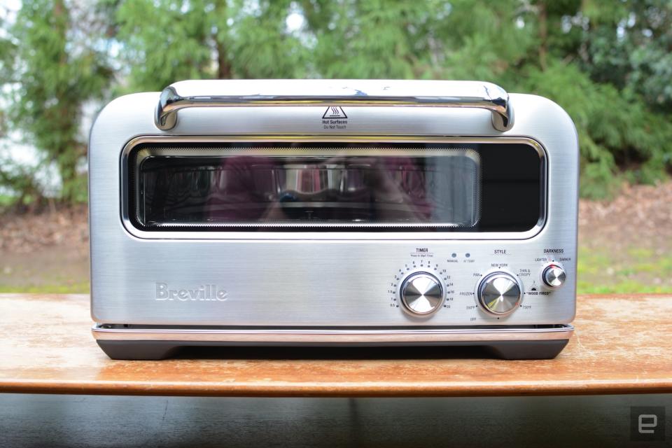 <p>Breville’s dedicated pizza oven can cook some great pizza and it looks more like something you’d want to keep in your kitchen. Presets for popular styles are great for beginners or when you want a no-fuss pizza party, but the manual mode provides an endless playground for tinkering. While the awkward cleaning and confined baking area are frustrating, the price will be the dealbreaker for most people.</p>
