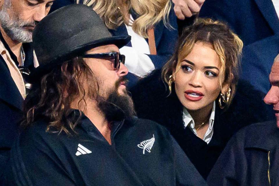 <p>Laurent Zabulon/AbacaPress / SplashNews</p> Rita Ora and Jason Momoa attend the Rugby World Cup final in Paris