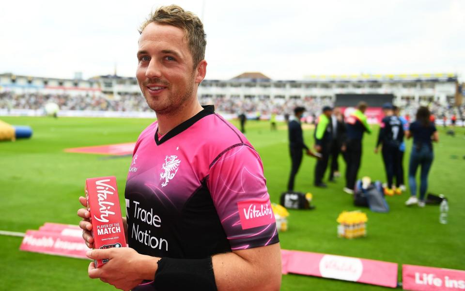 Josh Davey with his player of the match award - GETTY IMAGES