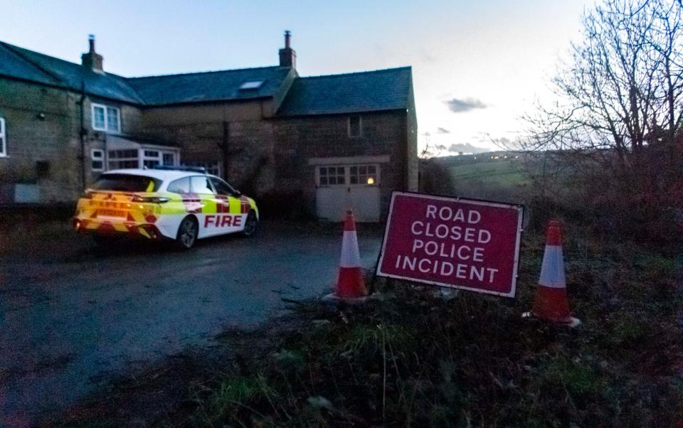 Emergency services at the scene of the tragedy near Glaisdale
