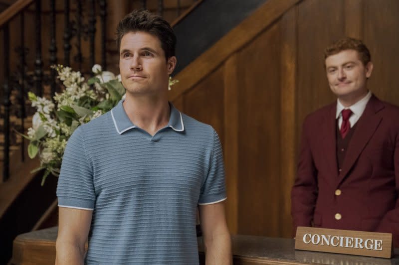 Robbie Amell (L) and Owen Daniels in a scene from "Upload." File Photo courtesy of Liane Hentscher/Prime Video