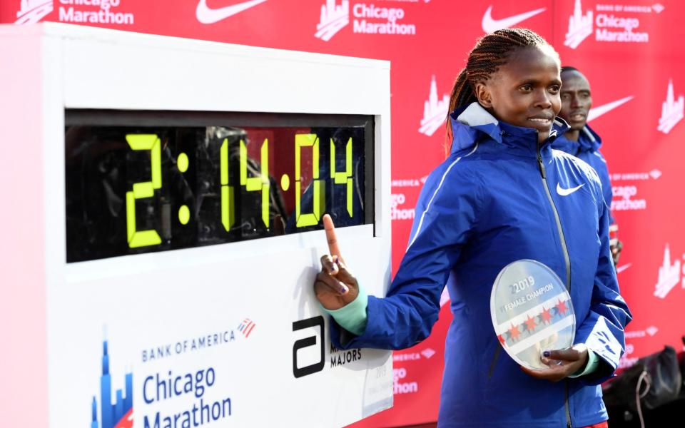 Brigid Kosgei is confirmed to defend her title in the women's race - AP