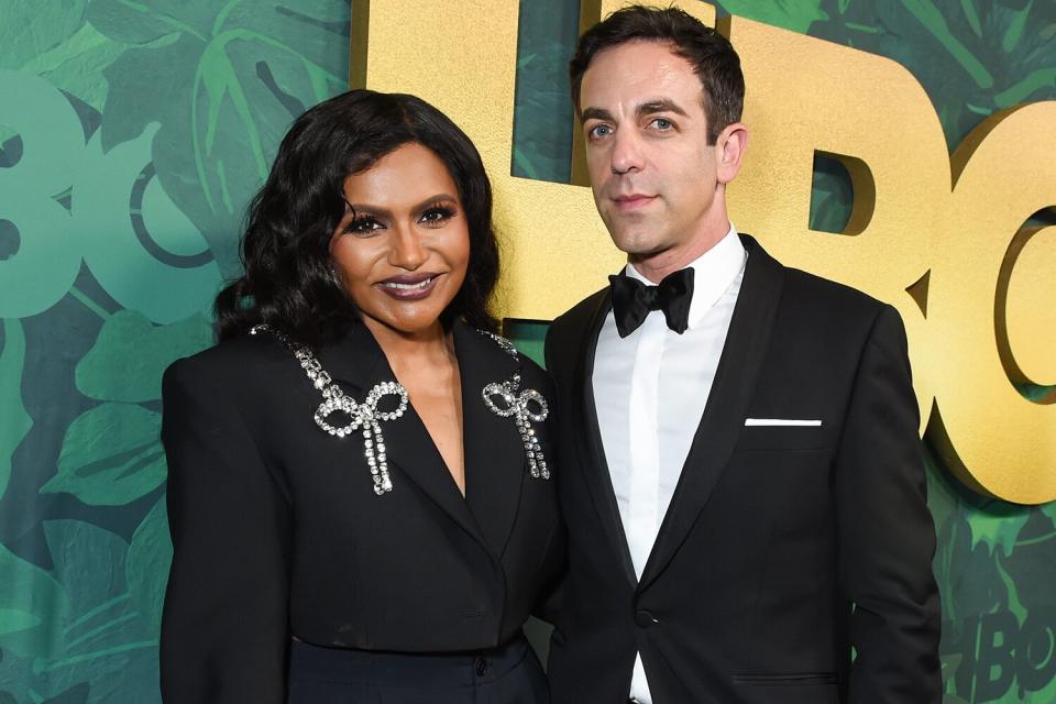 Mindy Kaling and B.J. Novak at the HBO Post-Emmy Awards Reception held at San Vicente Bungalows on September 12, 2022 in West Hollywood, California. (Photo by Gilbert Flores/Variety via Getty Images)