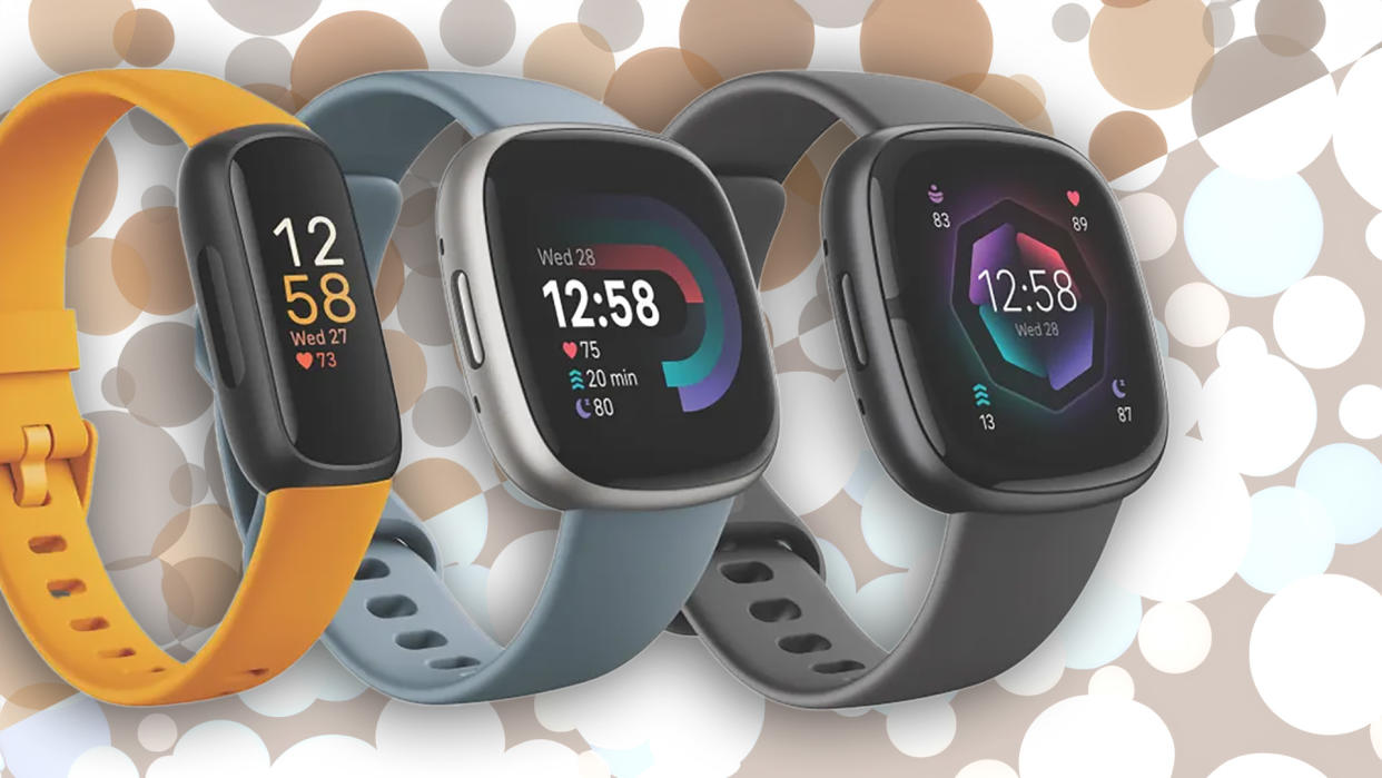  Fitbit 2022 lineup on dotted background. 