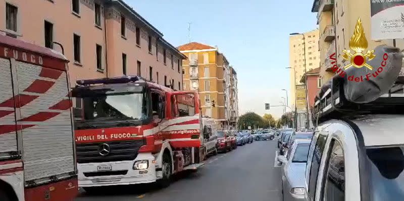 Aftermath of fire at a retirement home, in Milan