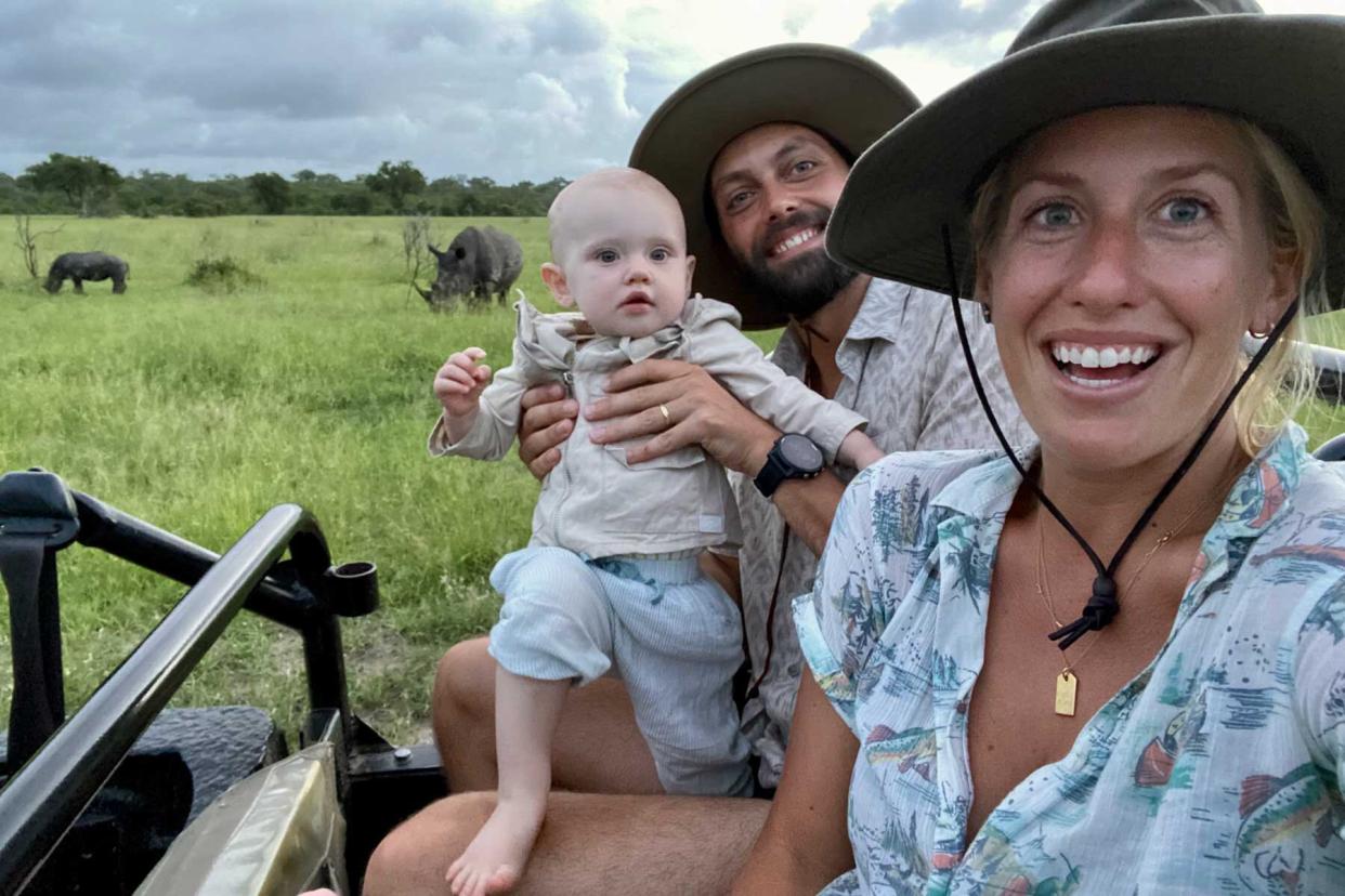 Romeyn Family on safari in South Africa with 10 month old baby