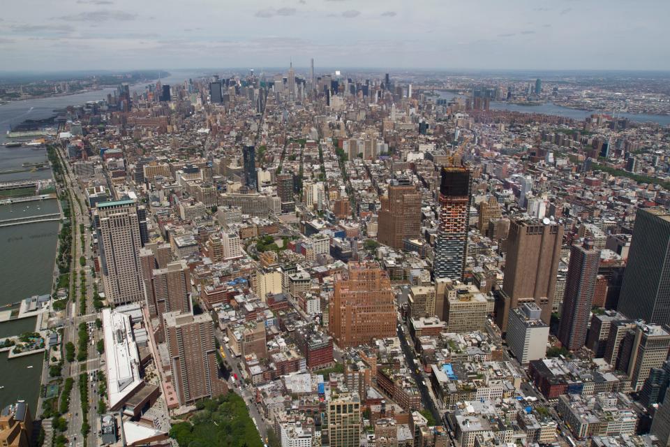 A view from the top of One World Trade Center, the tallest building in the Western Hemisphere.