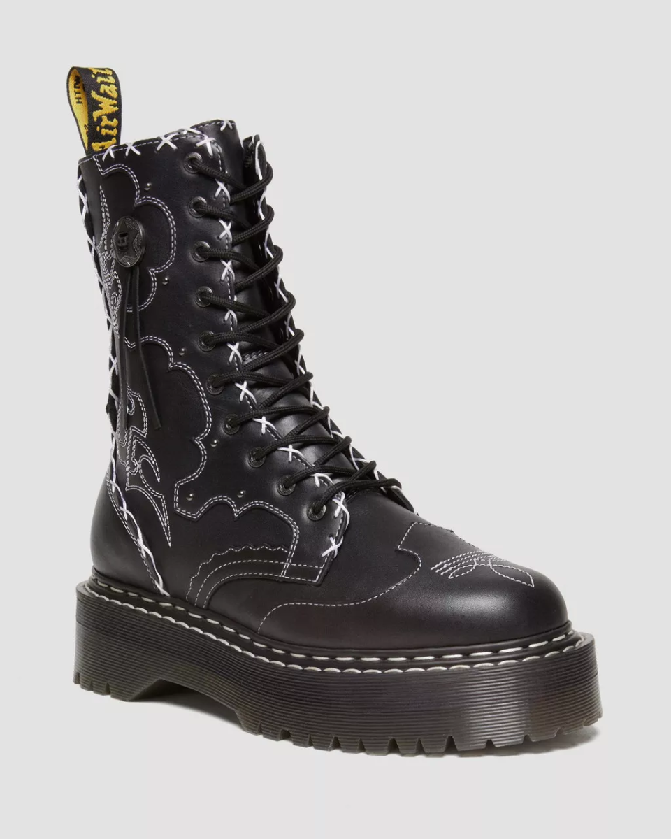 Dr. Martens' Jadon Hi Contrast Stitch Leather Platform Boots. 