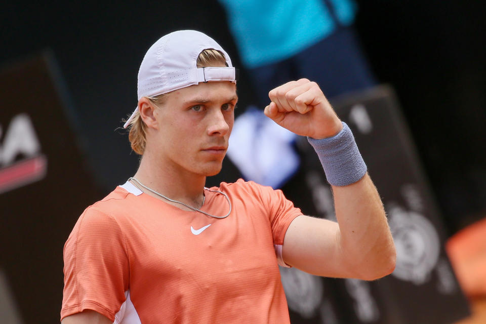 Seen here, Canada's Denis Shapovalov reacting against Lorenzo Sonego of Italy during their first round match at the Italian Open.