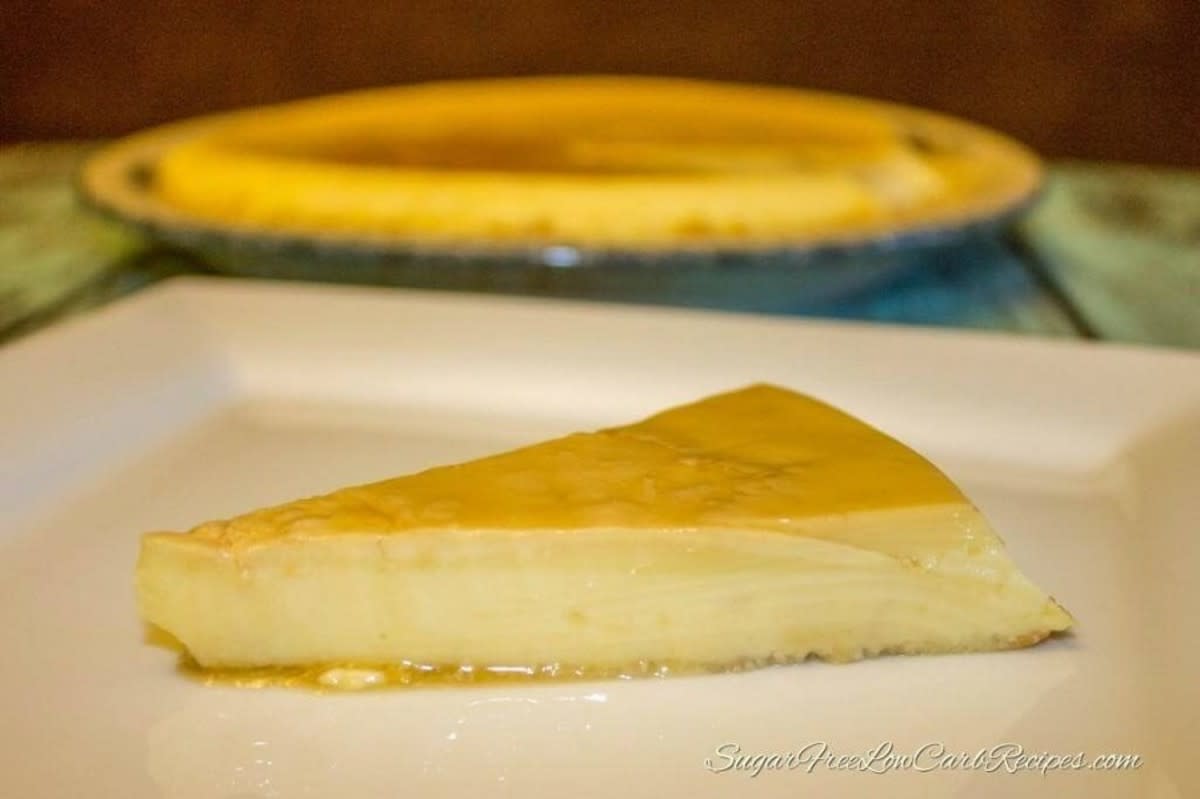 <p>Low Carb Yum</p><p>Flan is a deliciously rich baked custard dessert. </p><p><strong>Get the recipe: </strong><a href="https://lowcarbyum.com/creamy-low-carb-flan/" rel="nofollow noopener" target="_blank" data-ylk="slk:Creamy Low-Carb Flan;elm:context_link;itc:0;sec:content-canvas" class="link rapid-noclick-resp"><strong>Creamy Low-Carb Flan</strong></a></p>