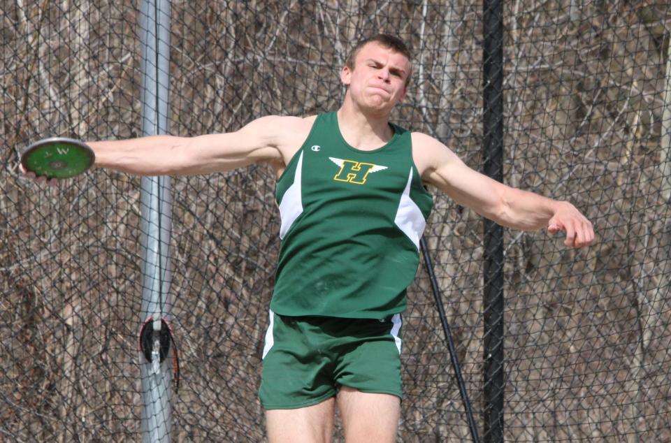 Luke Eros of Howell made huge improvement in discus.