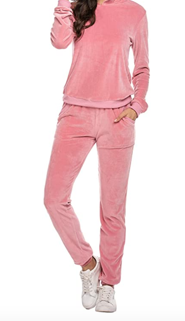 9) Hotouch Solid Velour Sweatsuit