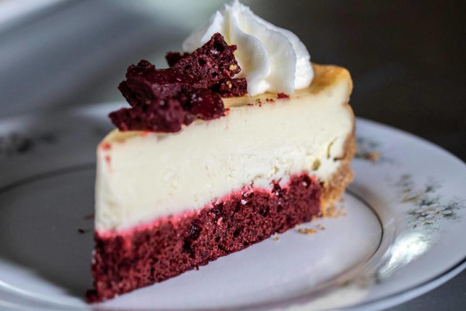A slice of red velvet cheesecake from Backroads Bakery at 109 W. 6th St. in Lexington.