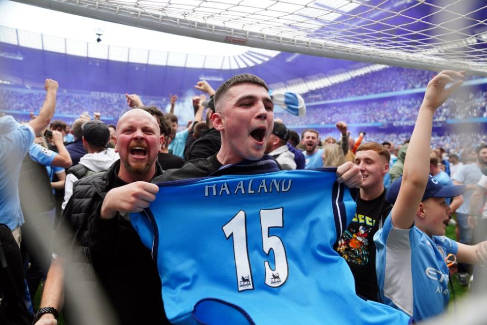 Manchester City fans saw their team land a fourth Premier League title in five years (PA) (PA Wire)