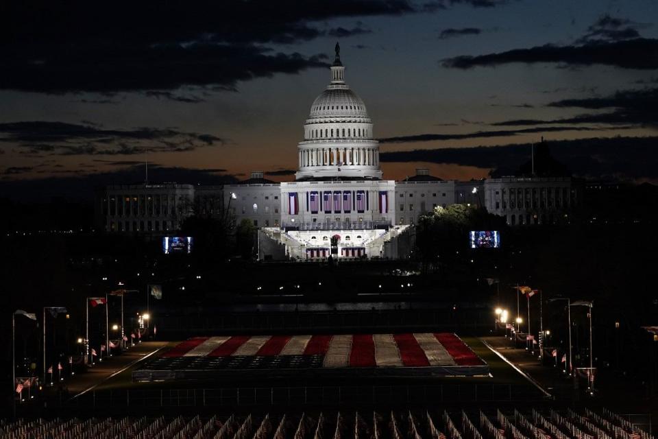 The US Capitol ahead of the 59th Presidential inauguration.
