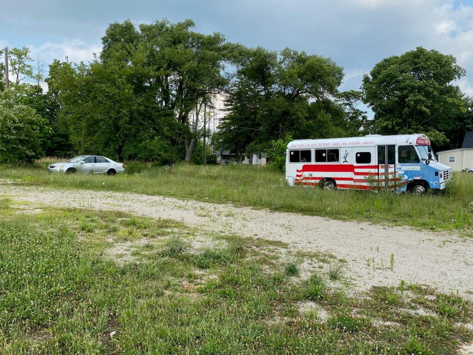 The scene, along East Kirby Avenue, where Muncie police officer Anthony Hellis was killed in the line of duty in September 1923.