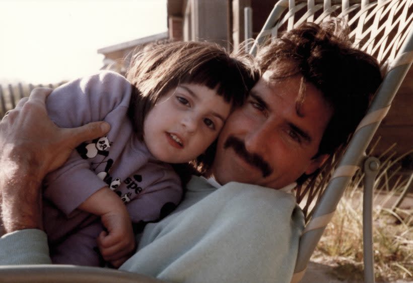 Ry Russo-Young as a child with her biological father, Tom Steel - Credit: HBO