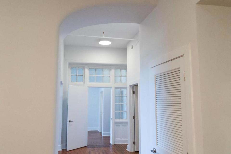 Inside an apartment at the Babcock Building. Each of the 208 apartments are different to accommodate as much of the historical construction of the building.