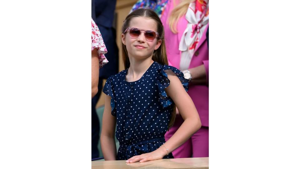 princess charlotte wearing delicated gold bracelet 