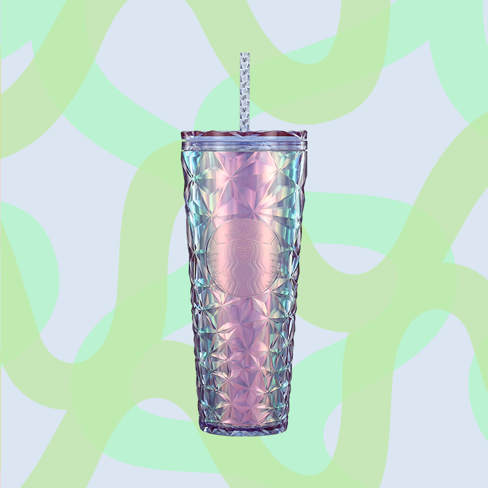 The 24 ounce purple prism cold cup from Starbucks, released in spring 2024.