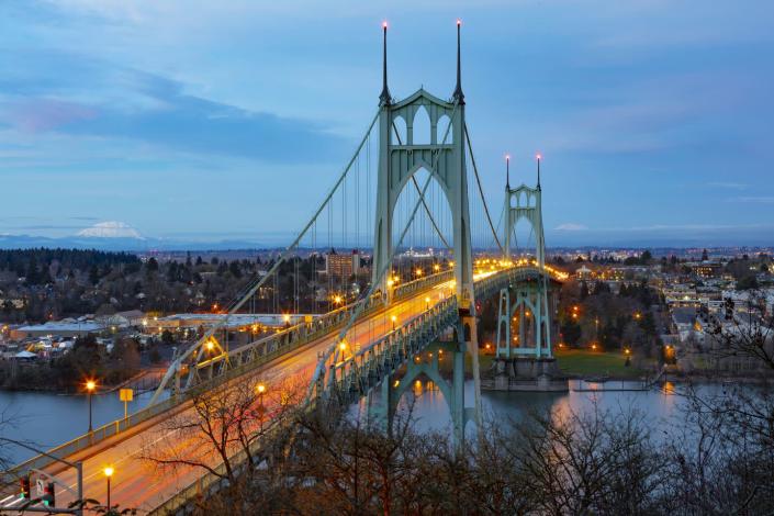 <p>It's been said that Portland has a Berlin-like feel, with its Gothic-style St. Johns Bridge and waterside buildings. Even the <a href="https://go.redirectingat.com?id=74968X1596630&url=https%3A%2F%2Fwww.theparkingspot.com%2Fblog%2Fus-cities-that-feel-like-european-destinations&sref=https%3A%2F%2Fwww.cosmopolitan.com%2Flifestyle%2Fg40880580%2Ftop-american-towns-that-look-like-europe%2F" rel="nofollow noopener" target="_blank" data-ylk="slk:bike-friendly streets" class="link ">bike-friendly streets</a> and love of beer all give off the German allure.</p>