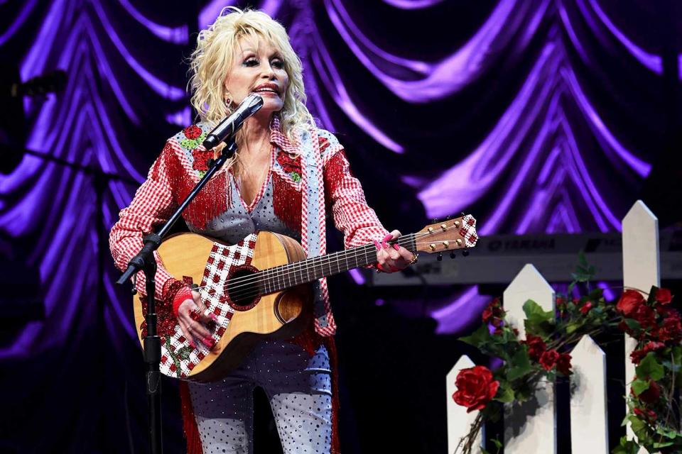 Dolly Parton performs on stage at ACL Live during Blockchain Creative Labs’ Dollyverse event at SXSW during the 2022 SXSW Conference and Festivals on March 18, 2022 in Austin, Texas.