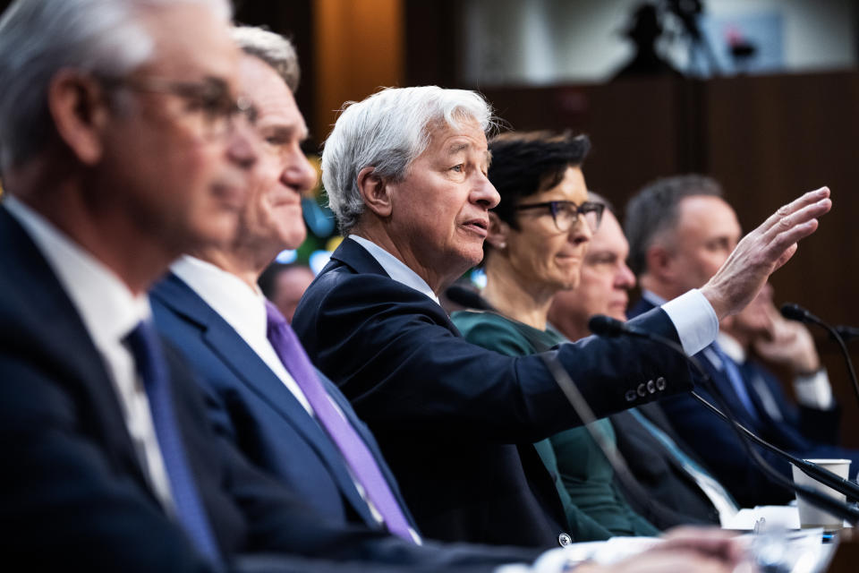 USA - DECEMBER 6: Jamie Dimon, CEO of JPMorgan Chase, testifies during the Senate Committee on Banking, Housing and Urban Affairs hearing titled 