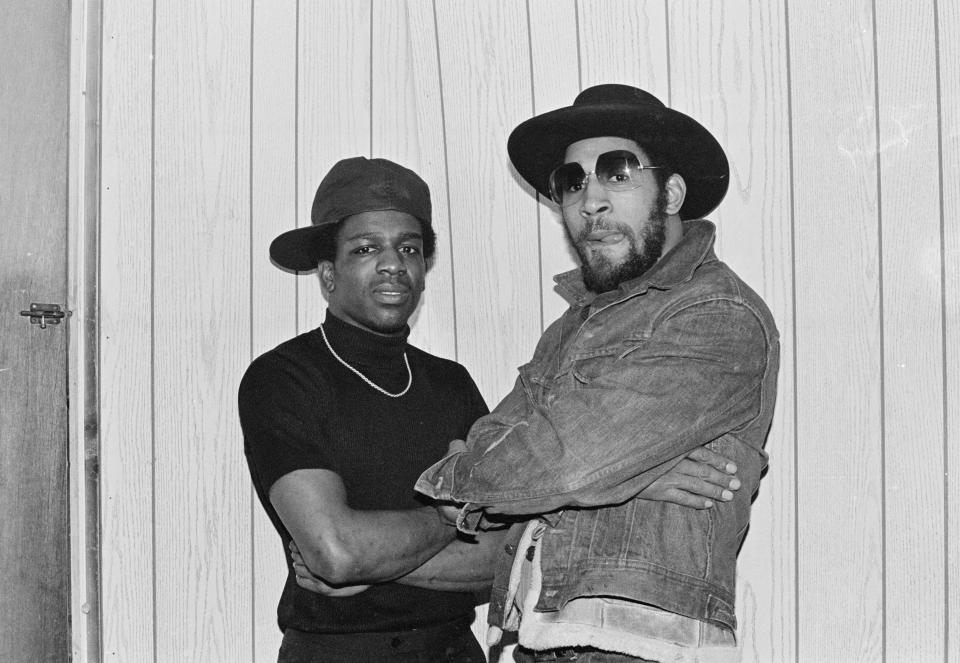 Joe Conzo, Tony Tone and Kool Herc, Backstage at T-Connection, 1979, Courtesy of the photographer