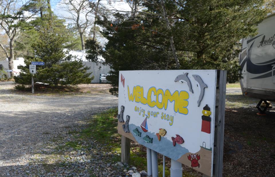 Campers start to fill in the sites just beyond the entrance at the Atlantic Oaks Campground on Route 6 in Eastham, which opened for the season on May 1.