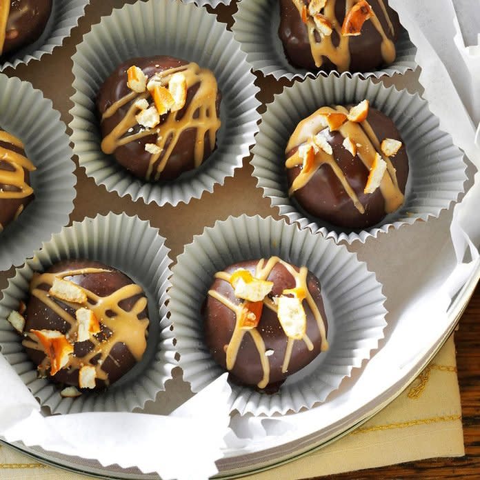 Chocolate-Covered Peanut Butter & Pretzel Truffles